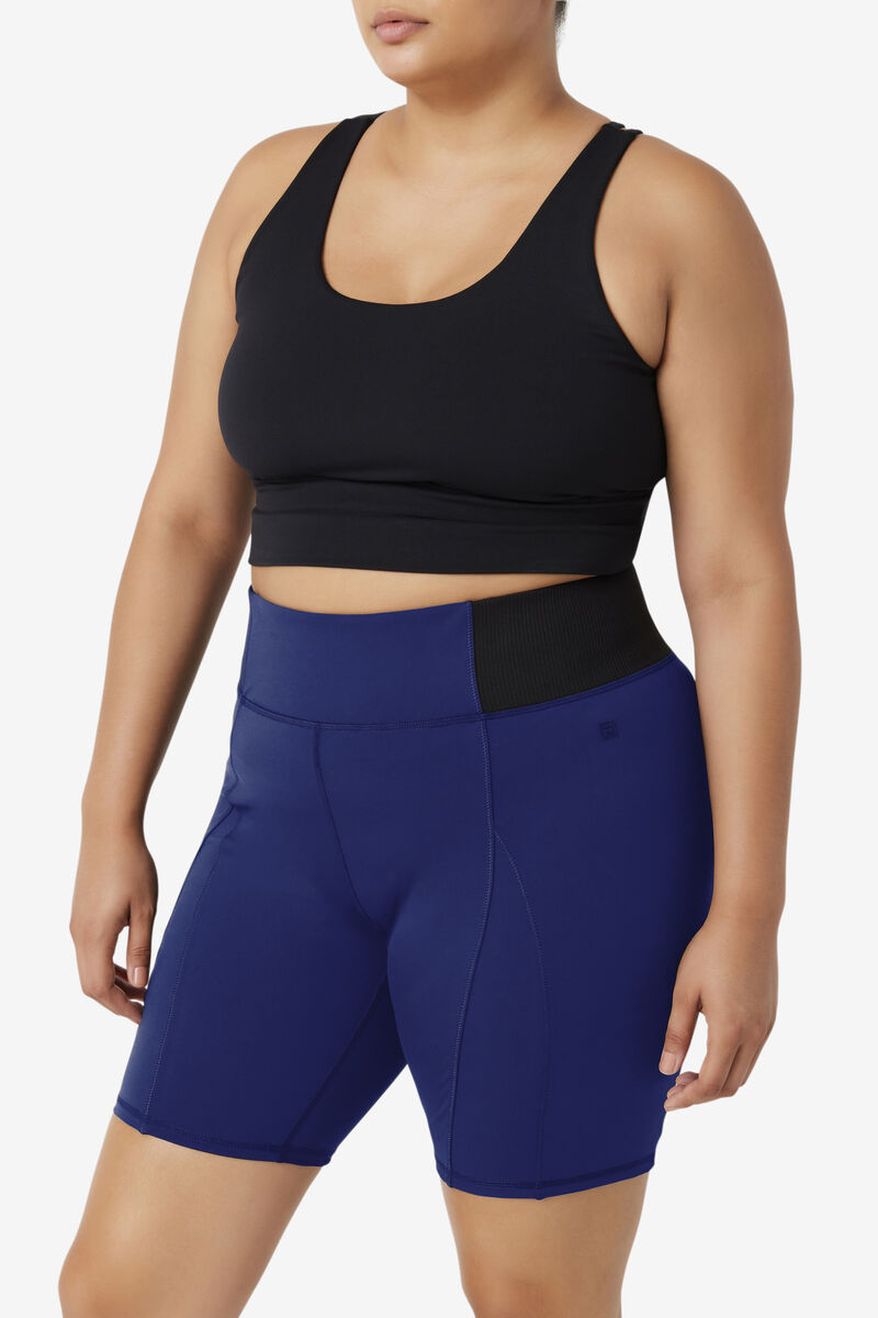 Fila Forza 8" Texture Bike Kort Shorts Dam Marinblå Svarta | K4XuG5KoIBa