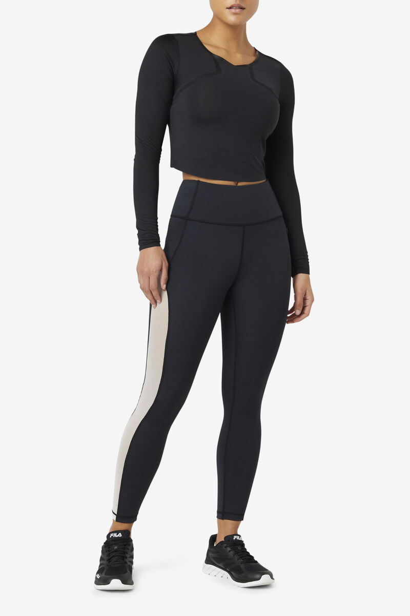 Fila Forza Contrast 7/8 Leggings Leggings Dam Svarta Vita Svarta | hJIOWFpPKcn