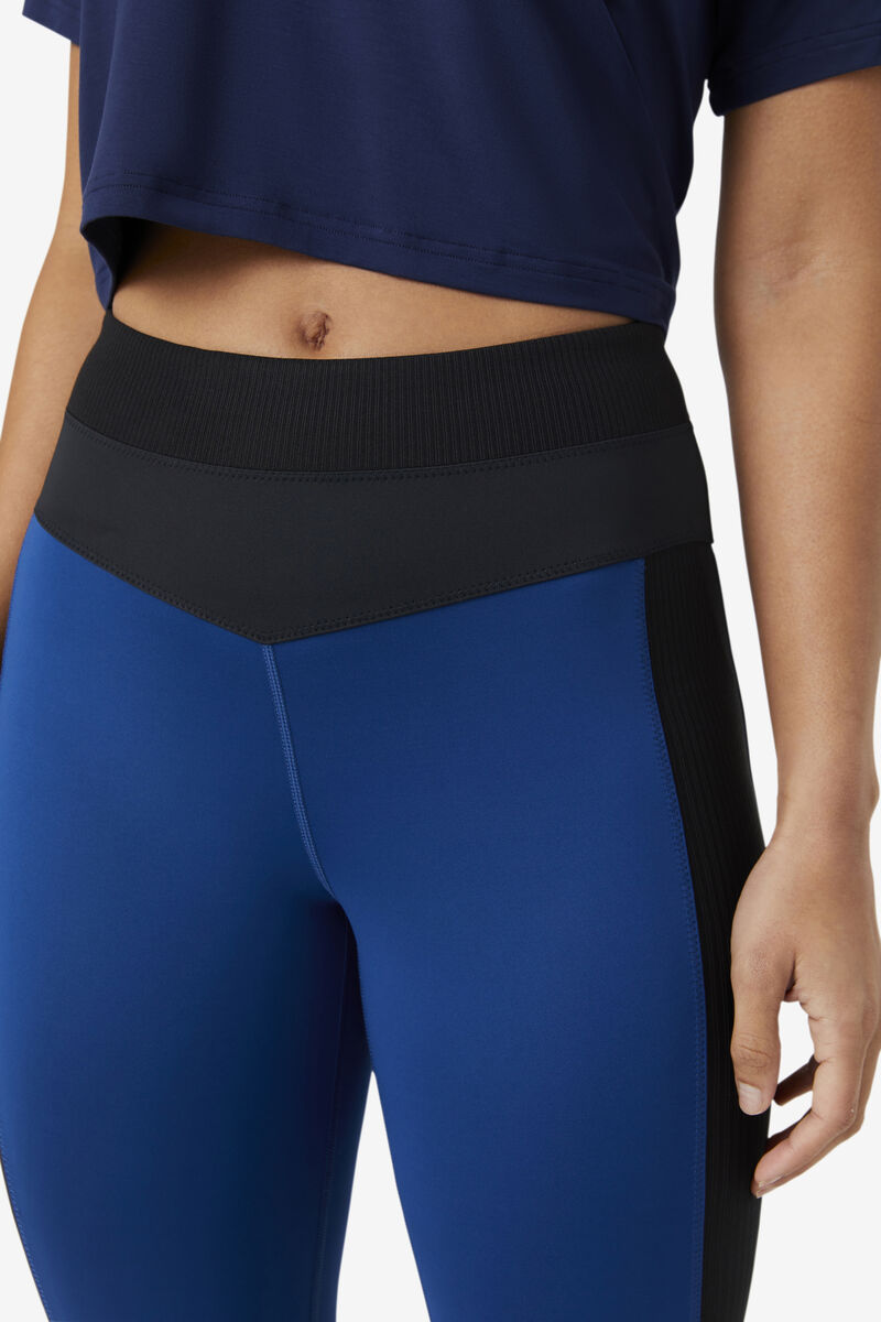 Fila Forza Texture High Midja Legging Leggings Dam Marinblå Svarta | fxJUngdqlkn