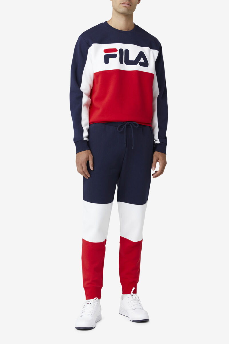 Fila France Pant Byxor Herr Marinblå Vita Röda | aIxqQxhlBLa
