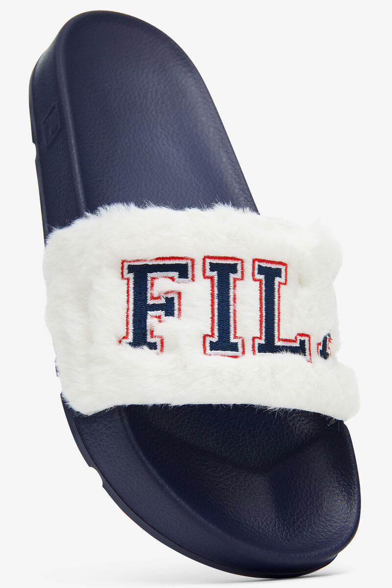Fila Furry Drifter Collegiate Sandaler Dam Marinblå Röda | tSi13MceZID