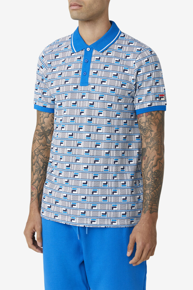 Fila Gianni Polo Polo Shirt Herr Blå Vita Marinblå | KiyaHuVmD9p