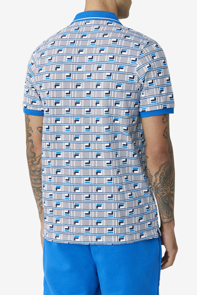 Fila Gianni Polo Polo Shirt Herr Blå Vita Marinblå | KiyaHuVmD9p