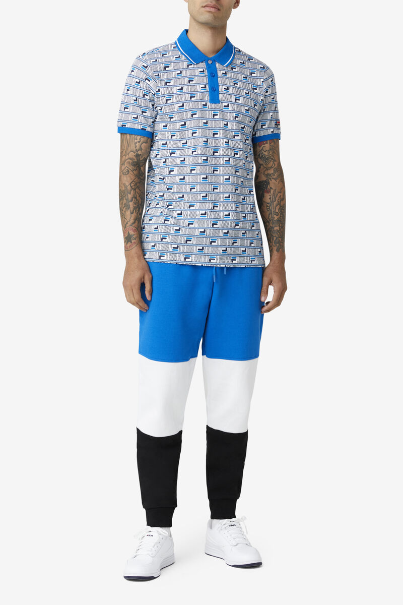 Fila Gianni Polo Polo Shirt Herr Blå Vita Marinblå | KiyaHuVmD9p