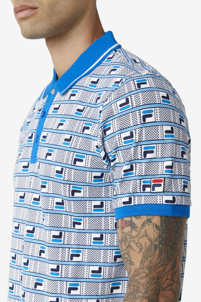 Fila Gianni Polo Polo Shirt Herr Blå Vita Marinblå | KiyaHuVmD9p