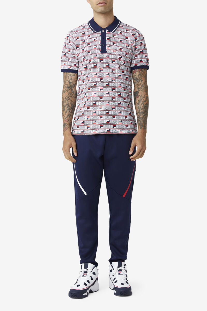 Fila Gianni Polo Polo Shirt Herr Marinblå Vita Röda | x6lRjZtwF1r