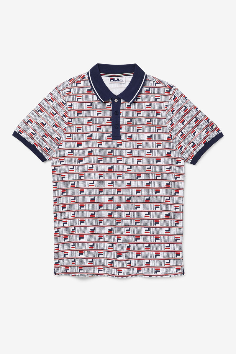 Fila Gianni Polo Polo Shirt Herr Marinblå Vita Röda | x6lRjZtwF1r