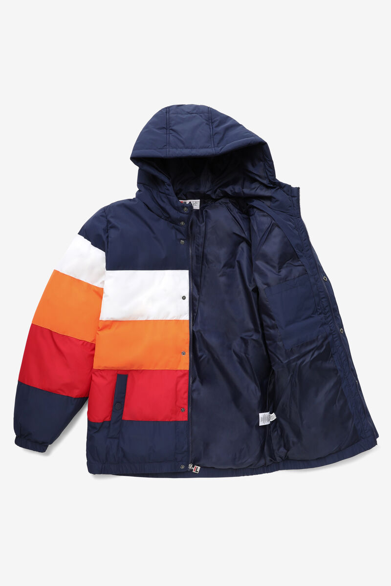 Fila Giovanni Puffa Jacket Jacka Herr Marinblå Vita Orange Röda | 1by7QIlgnxl