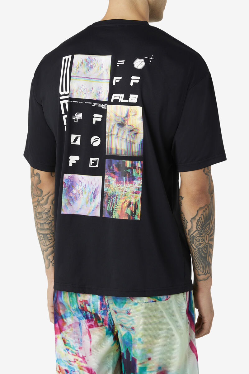 Fila Glitch Graphic T-shirt Herr Svarta | 6OFfpZpaV7y