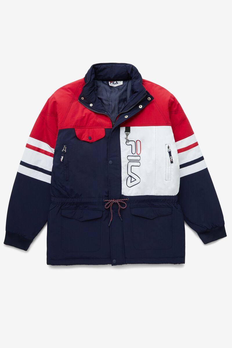 Fila Golia Parka Jacket Jacka Herr Marinblå Röda Vita | OCo1dbXxQ5N