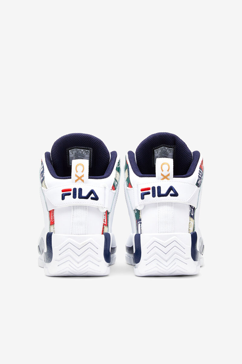 Fila Grant Hill 2 Patchwork Shoes | Fila Sneakers Herr Vita Marinblå Röda | 7MhWggCeWZV