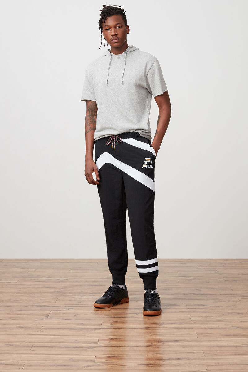 Fila Grant Hill Zenith Woven Pant Byxor Herr Svarta Vita Svarta | MUtHd81MOlS