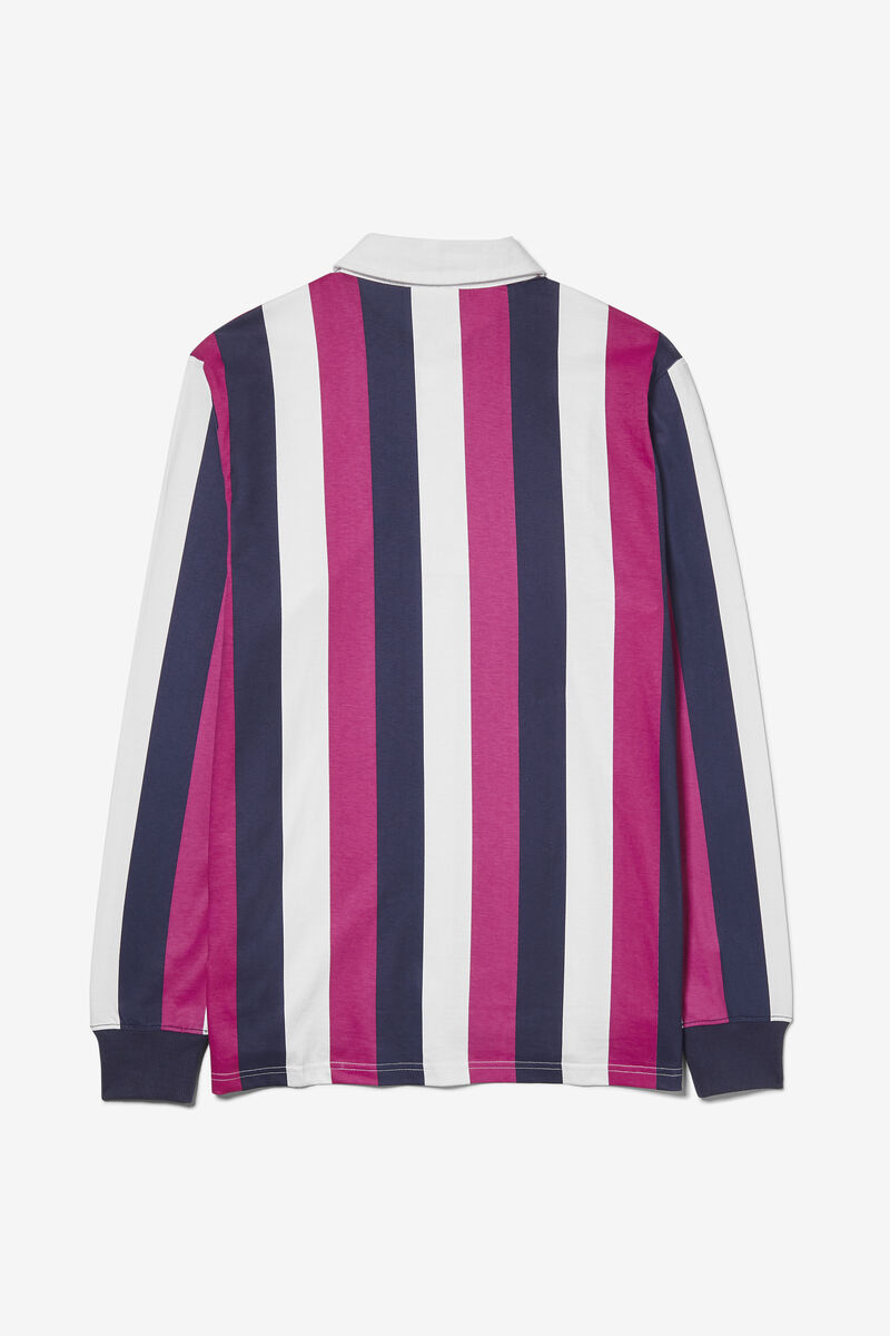 Fila Grover Striped Rugby Sweatshirt Herr Marinblå Vita | tBCuYspSxyh