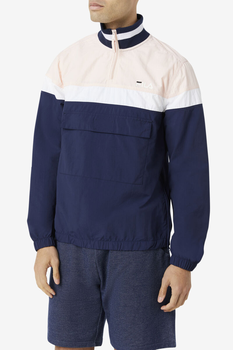 Fila Halama 1/4 Zip Jacket Jacka Herr Rosa Marinblå Vita | p9j61eQUs5m