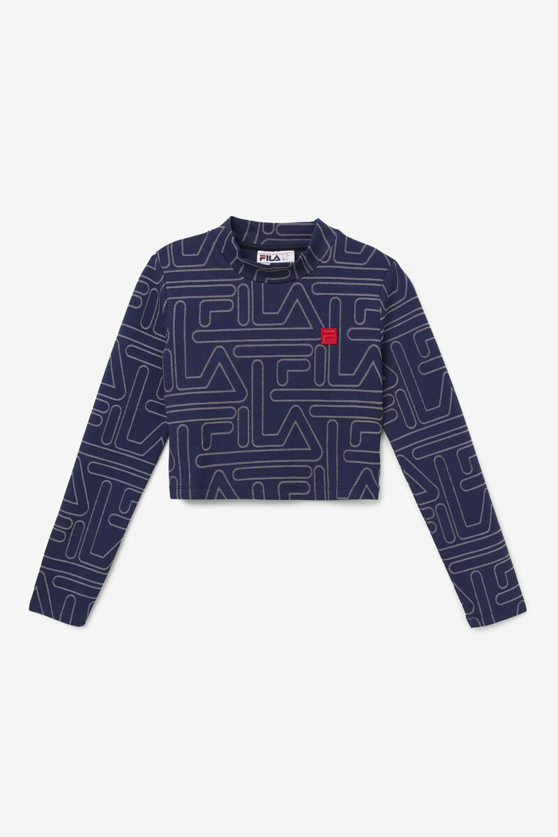 Fila Hamiska Long Sleeve Top T-shirt Dam Marinblå | WIe7BWwWTWm