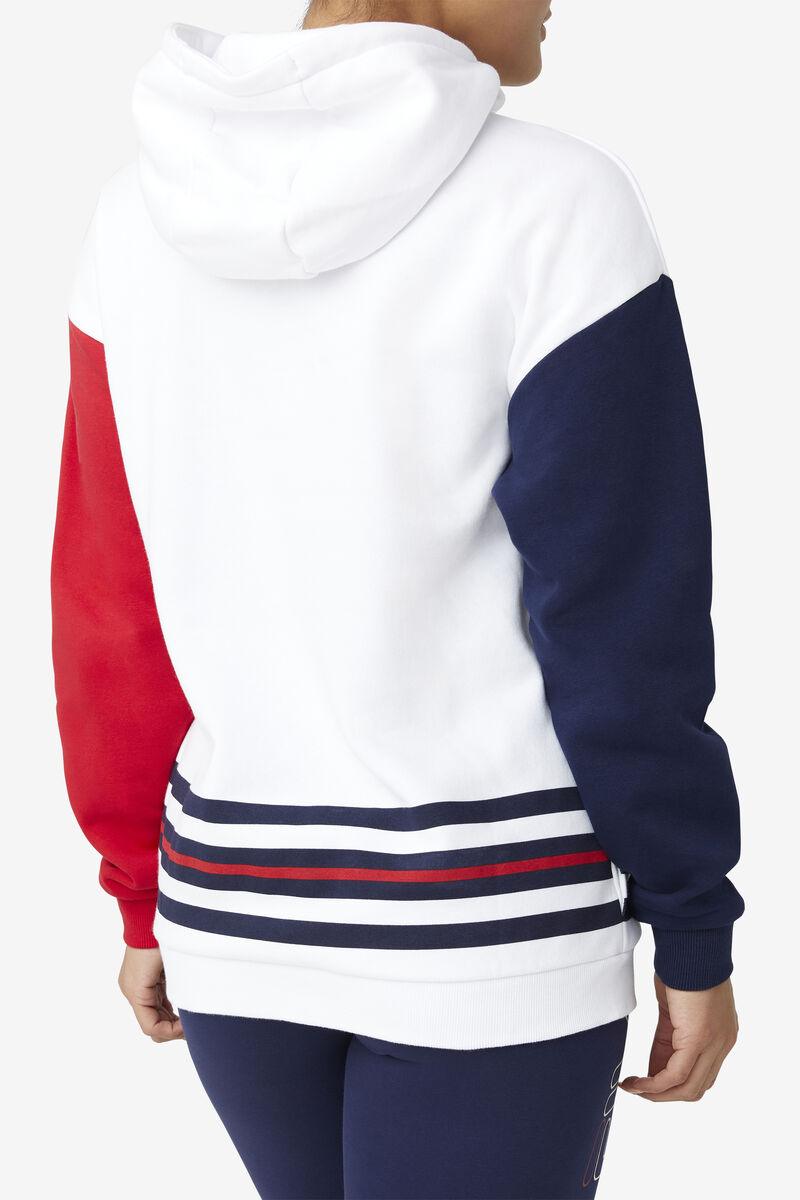 Fila Indu Hoodie Hoodie Dam Vita Marinblå Röda | DWYzkuX6AOx