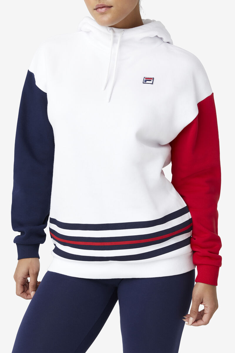 Fila Indu Hoodie Hoodie Dam Vita Marinblå Röda | DWYzkuX6AOx