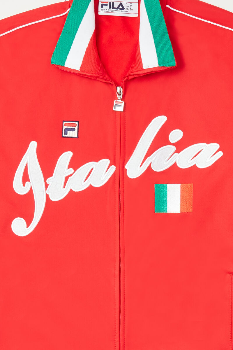 Fila Italia Track Jacket Träningsoverall Herr Röda Vita | OeZoFsJ8ACI