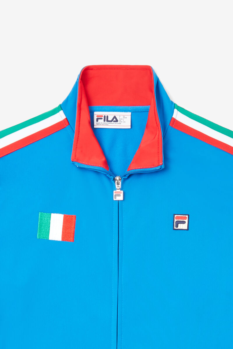 Fila Italy Track Jacket Träningsoverall Herr Blå Röda | mNfSuACbHBD