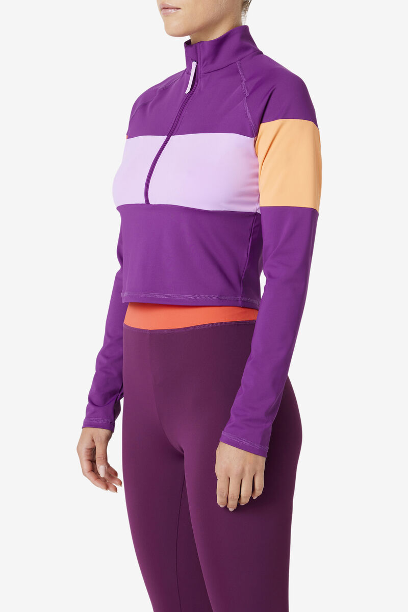 Fila Jaida Based Layer Half Zip Träningsoverall Dam Lila | So96yRr7z1q