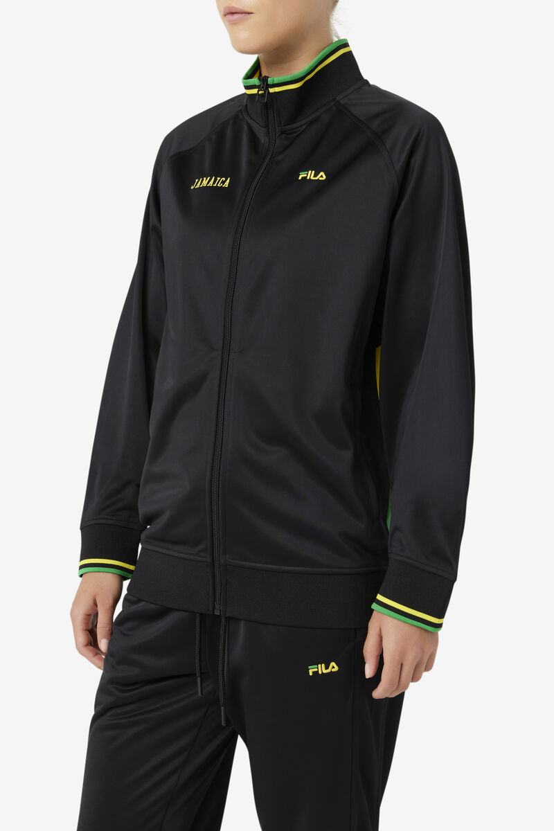 Fila Jamaica Track Jacket Jacka Dam Svarta Gula Gröna | 6w66oGbNFgp