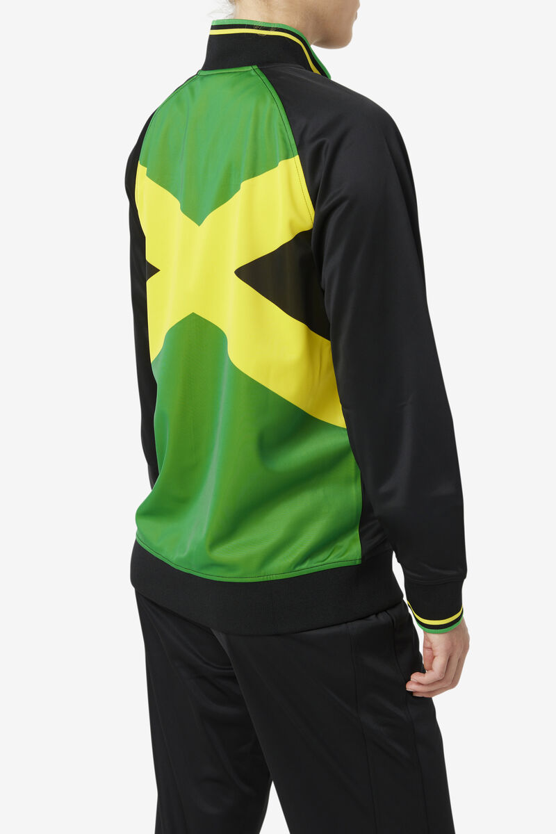 Fila Jamaica Track Jacket Jacka Herr Svarta Gula Gröna | 42vobjMSVU6