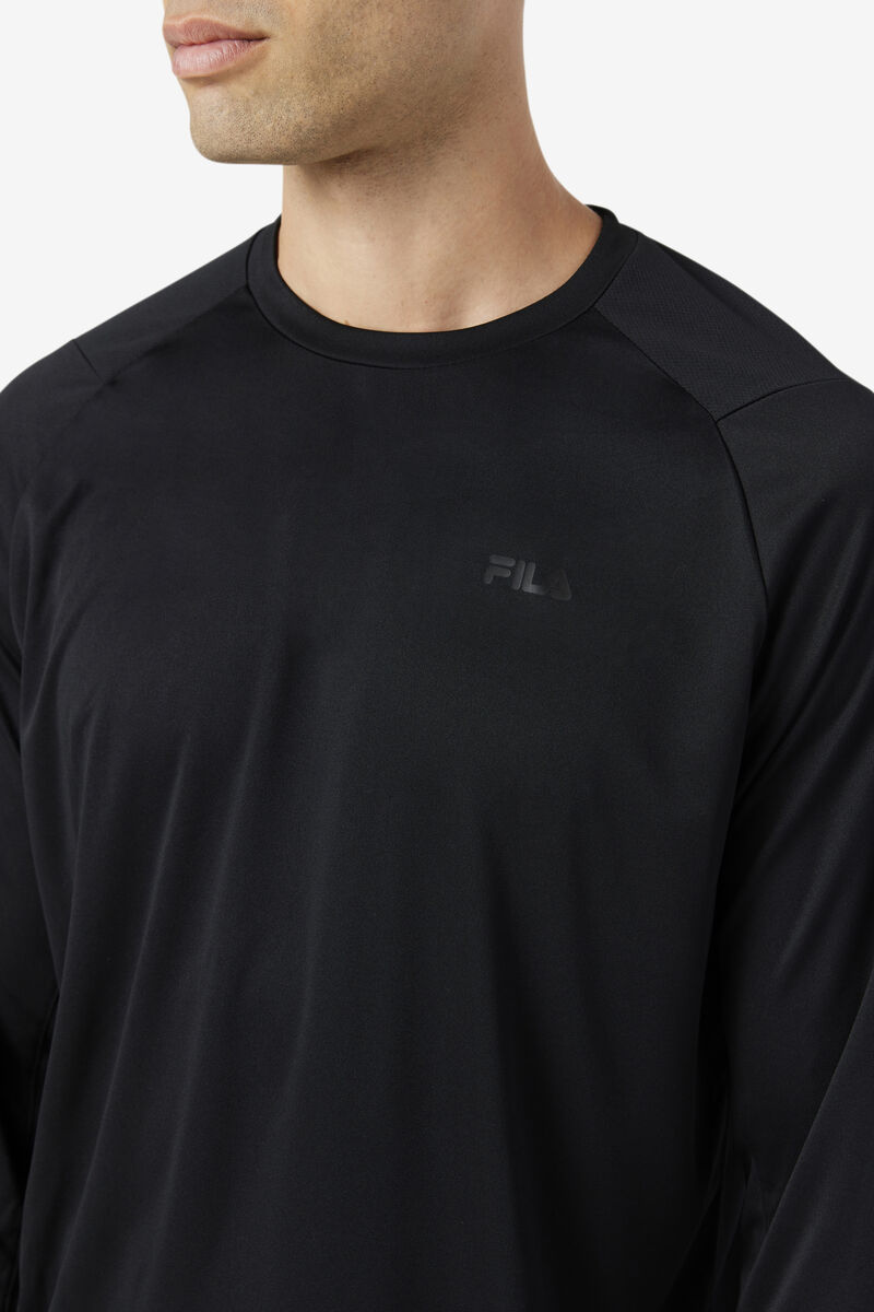 Fila Jazam Long Sleeve Crew T-shirt Herr Svarta | D7DONwZyzgf
