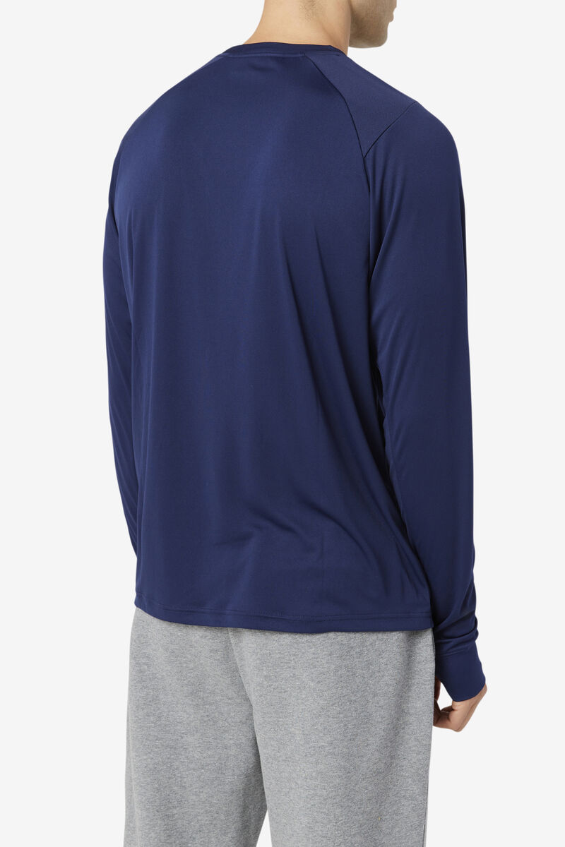 Fila Jazam Long Sleeve Crew T-shirt Herr Marinblå Svarta | UBaY7a7c5Hk