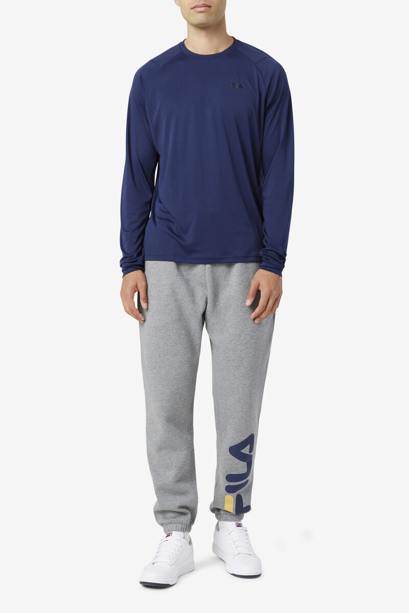 Fila Jazam Long Sleeve Crew T-shirt Herr Marinblå Svarta | UBaY7a7c5Hk