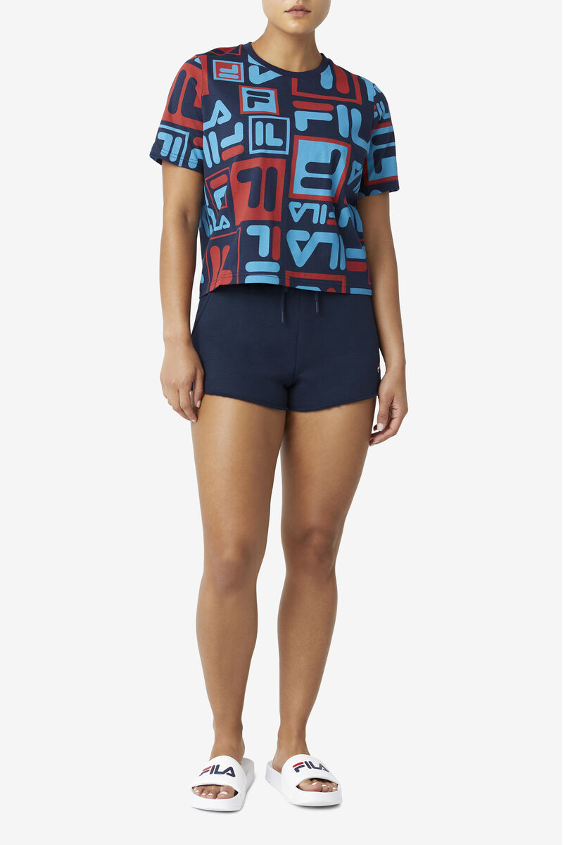 Fila Josephine T-shirt Dam Marinblå Blå Röda | Nb3TrSsmtHB