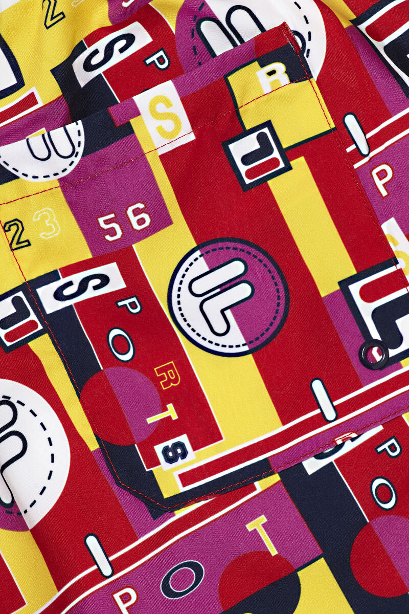 Fila Keme Printed Swim Kort Shorts Herr Svarta | aeeUMXEGJu9