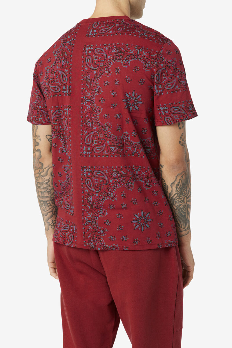 Fila Kensico T-shirt Herr Röda | 6V7SCKBIRor