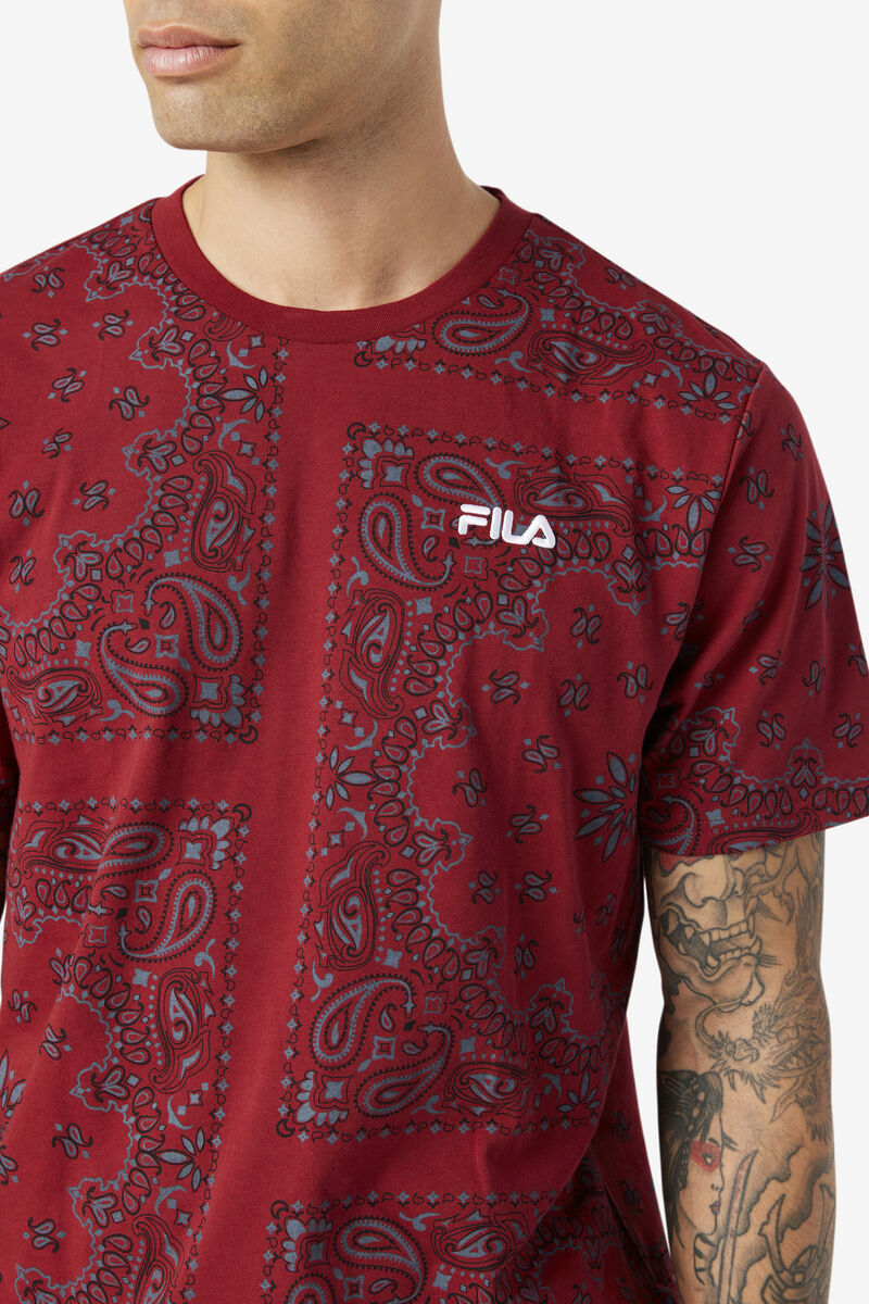 Fila Kensico T-shirt Herr Röda | 6V7SCKBIRor