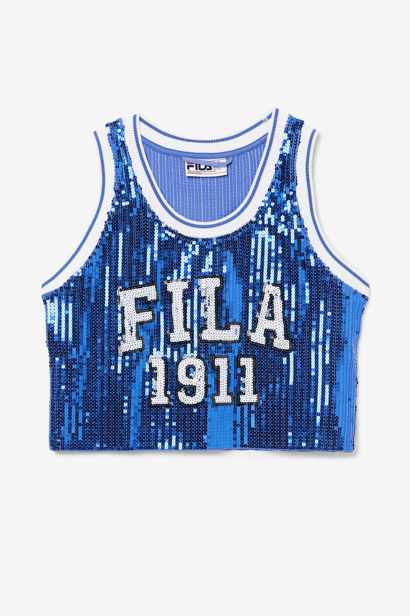 Fila Kiki Glam Crop Jersey T-shirt Dam Blå | Yr6HSmlwEUM