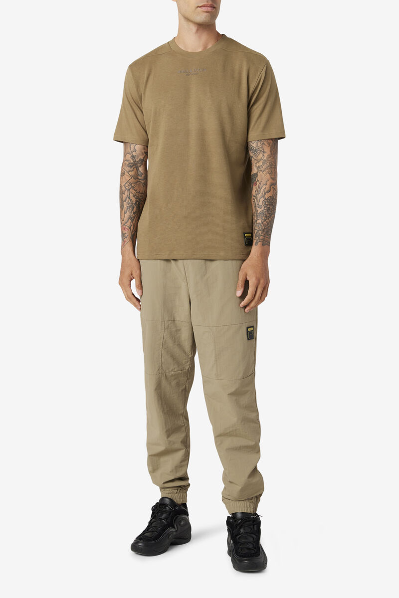 Fila Kirk Waffle Knit T-shirt Herr Gröna | Kbh8UMrEB48