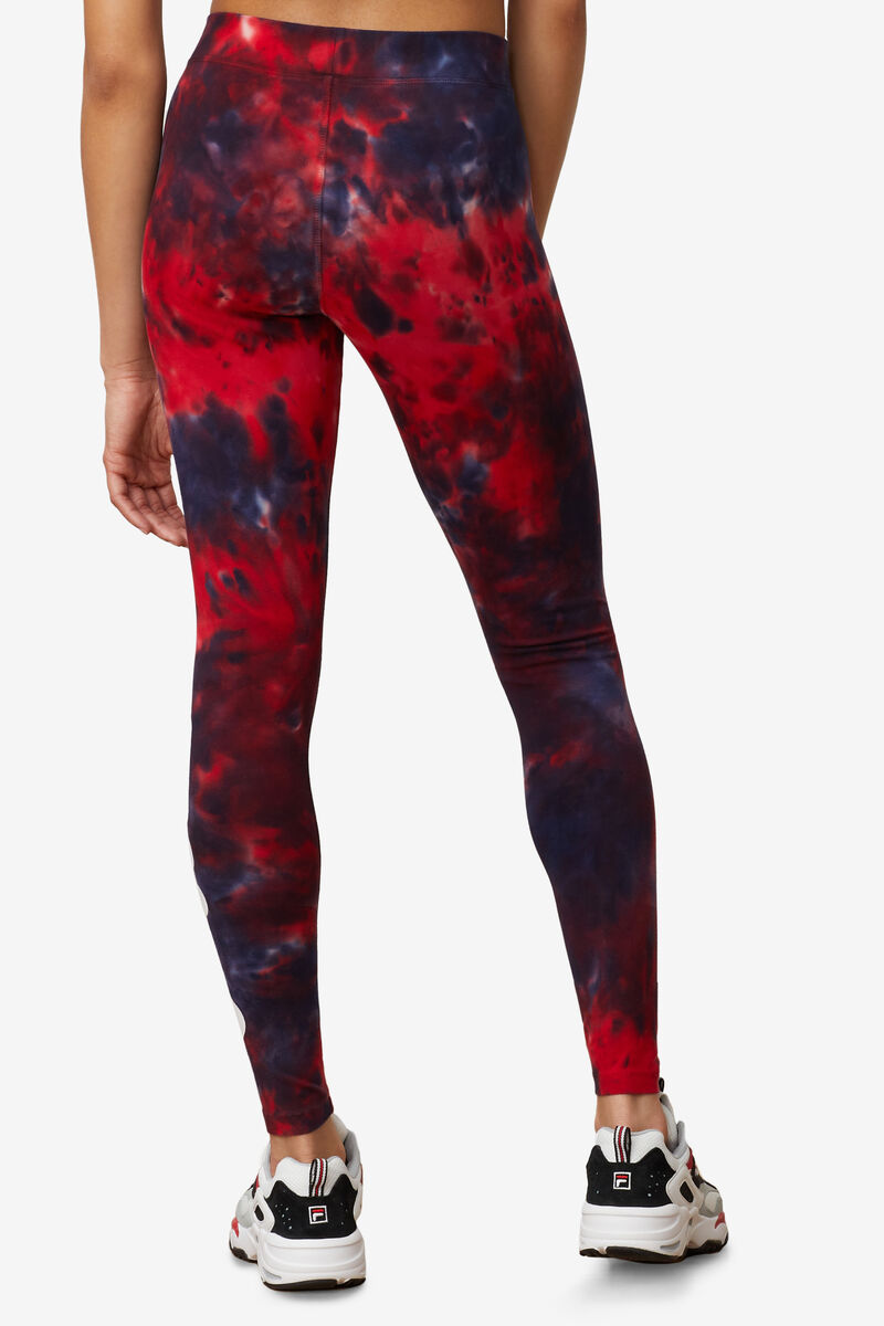 Fila Laila Tie Dye Legging Leggings Dam Marinblå Röda | Ek3yXcqtj2G