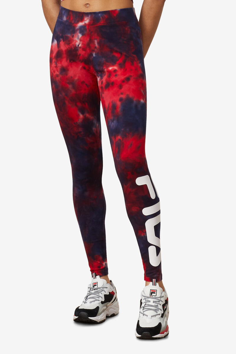 Fila Laila Tie Dye Legging Leggings Dam Marinblå Röda | Ek3yXcqtj2G