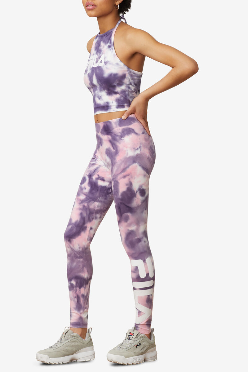 Fila Laila Tie Dye Legging Leggings Dam Lila Rosa | VSEaUDTxjGJ