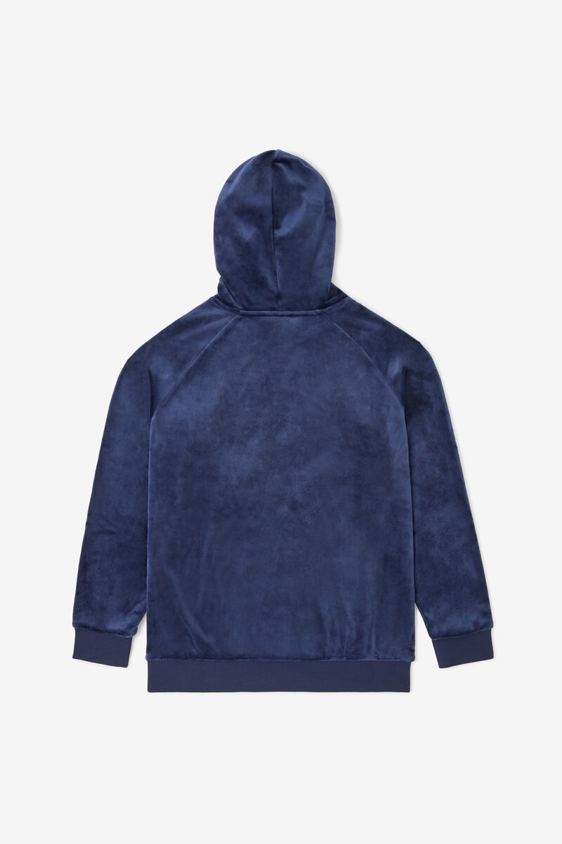 Fila Laurent Velour Hoodie Hoodie Herr Marinblå | G4DymEOzur7