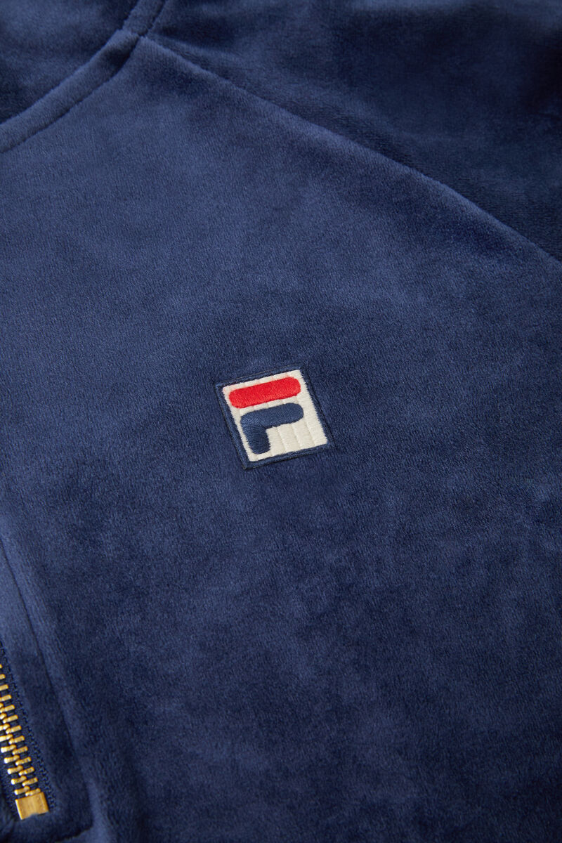 Fila Laurent Velour Hoodie Hoodie Herr Marinblå | V14mMSHnAKf
