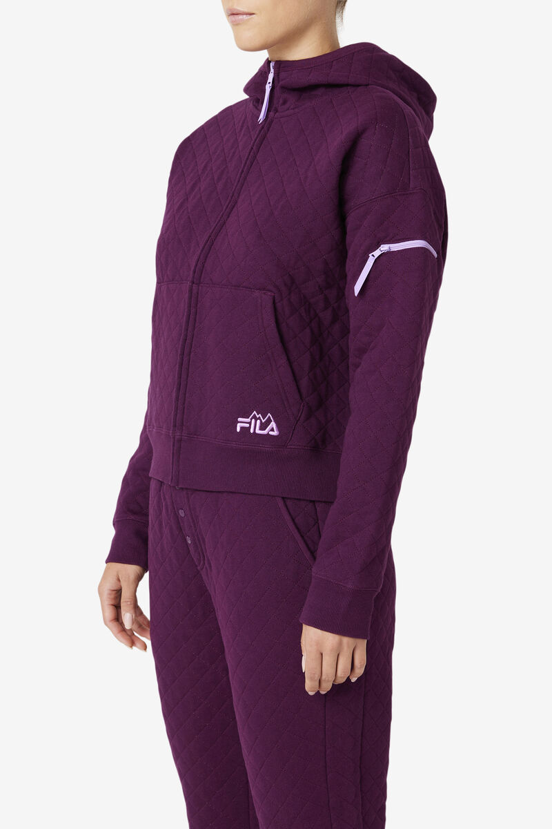 Fila Leilani Quilted Jacket Träningsoverall Dam Rosa Röda | gF2o3DntZ9j