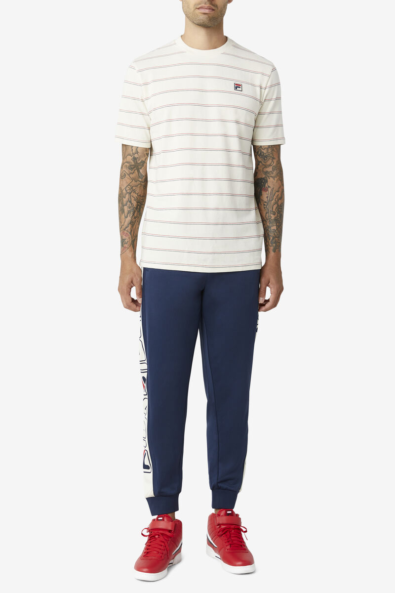 Fila Leon T-shirt Herr Röda Marinblå | JHMVL1vcA7X