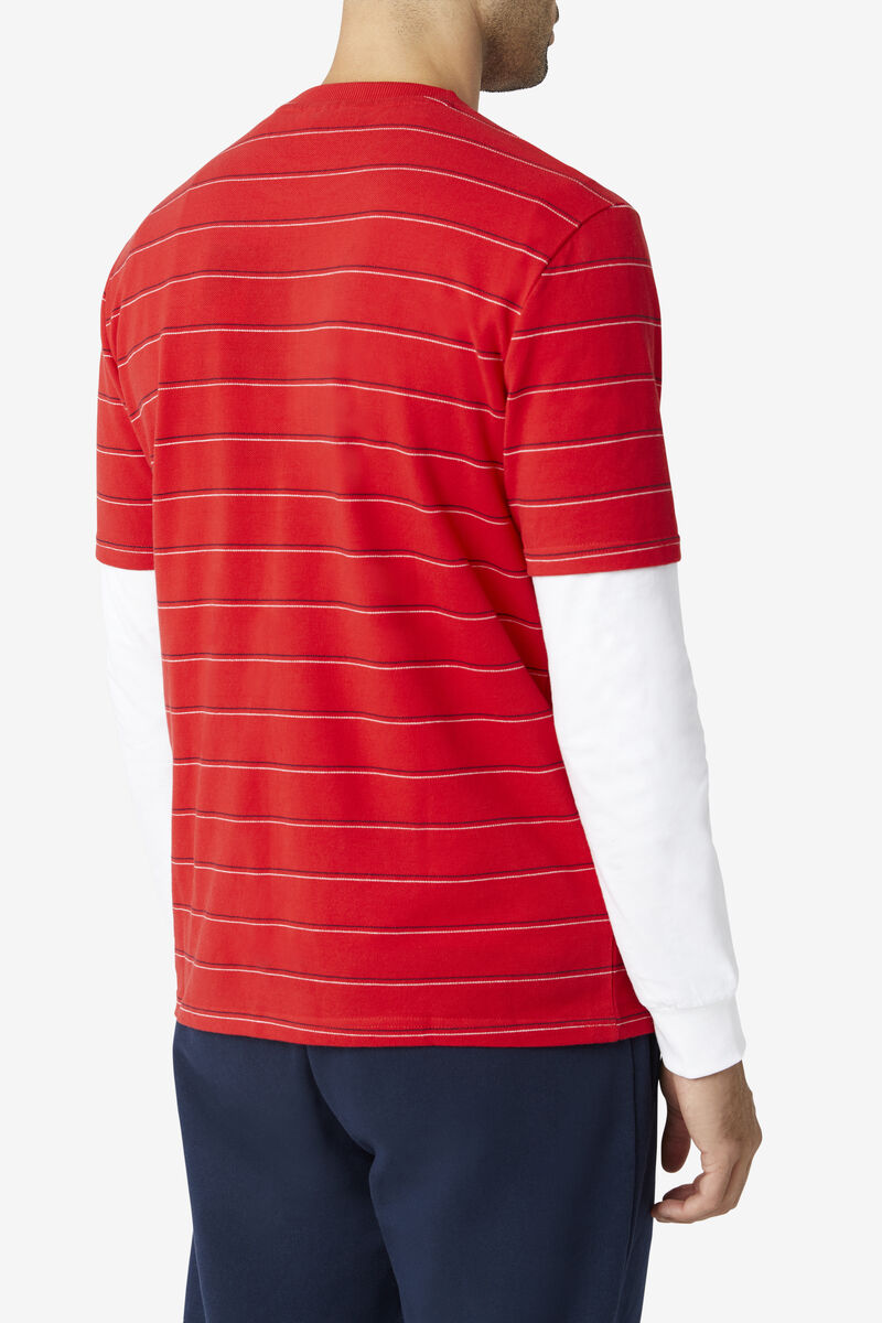 Fila Leon T-shirt Herr Röda Vita Marinblå | tsErNPZr1jv