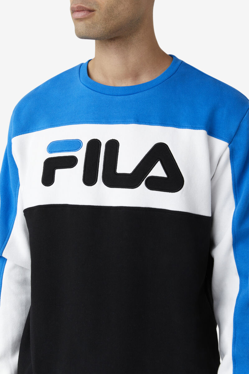 Fila Lesner Fleece Crew Träningsoverall Herr Blå Vita Svarta | 8pQRxWsWXYB