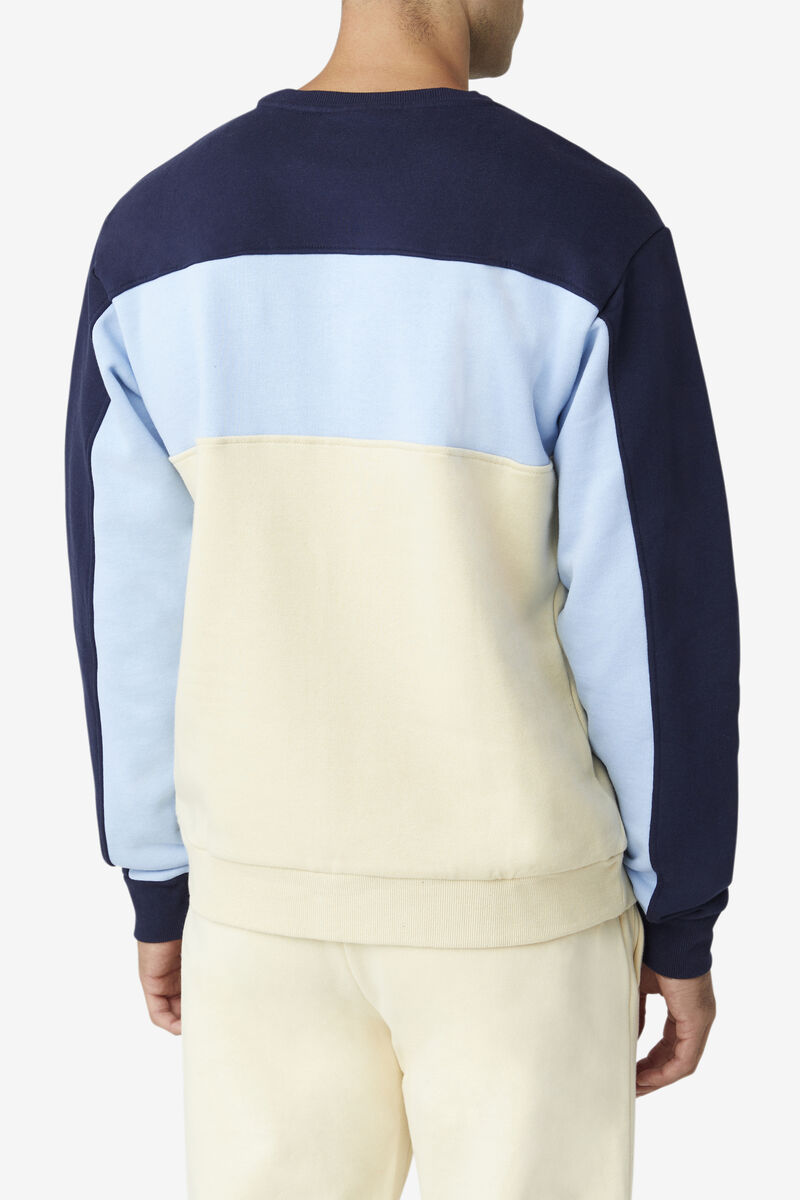 Fila Lesner Fleece Crew Träningsoverall Herr Påfågelbruna Blå | fILaM43y1m3