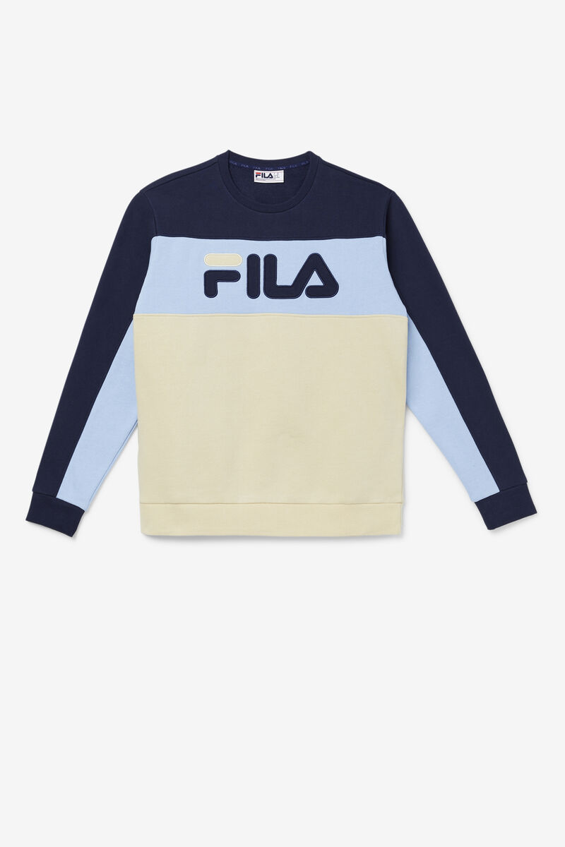 Fila Lesner Fleece Crew Träningsoverall Herr Påfågelbruna Blå | fILaM43y1m3