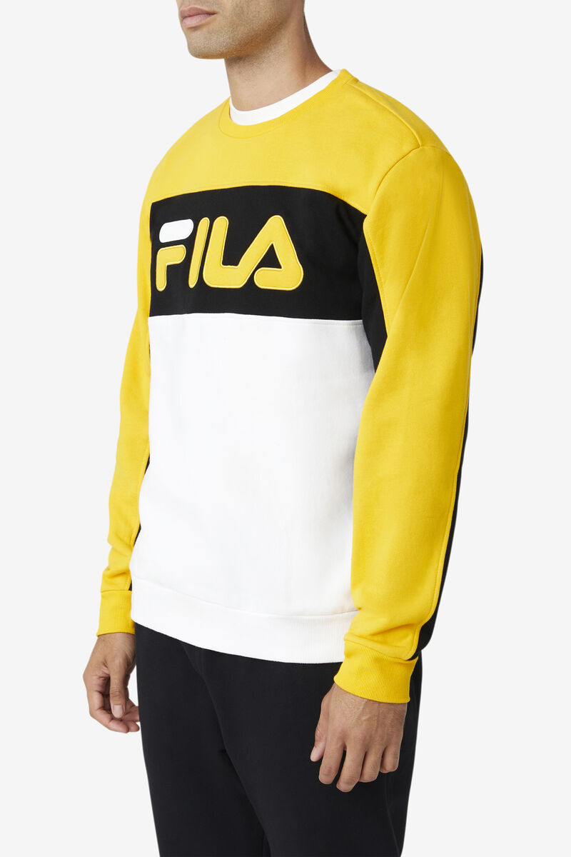 Fila Lesner Fleece Crew Träningsoverall Herr Guld Svarta Vita | tWzSbBhIY4X