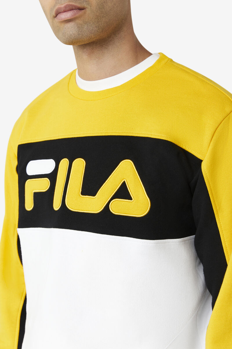 Fila Lesner Fleece Crew Träningsoverall Herr Guld Svarta Vita | tWzSbBhIY4X