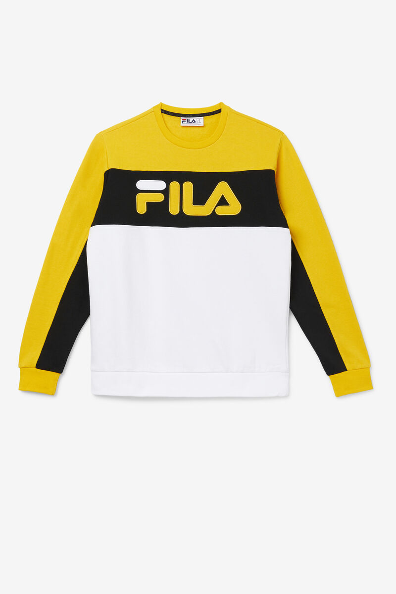 Fila Lesner Fleece Crew Träningsoverall Herr Guld Svarta Vita | tWzSbBhIY4X