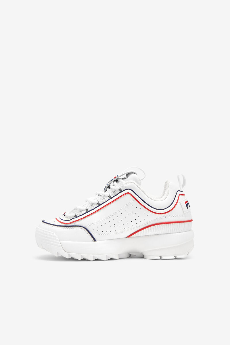 Fila Little Disruptor 2 Contrast Piping Platform Skor Barn Vita Marinblå Röda | 8TD94bnBnrr